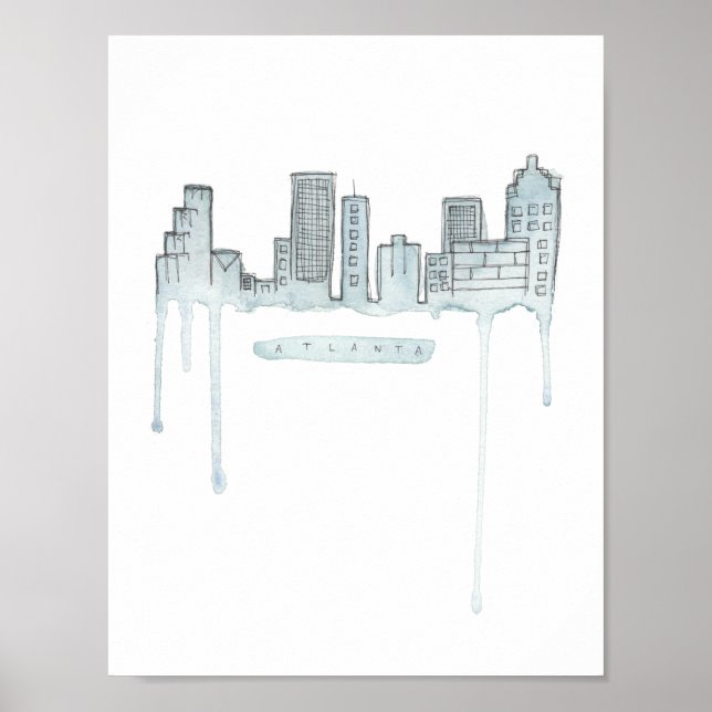 Póster Poster de Atlanta Skyline (Frente)