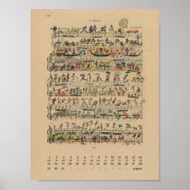 Póster Poster de August Happy Notes Calendar 2022