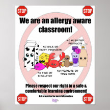Poster de aula Allergy Aware