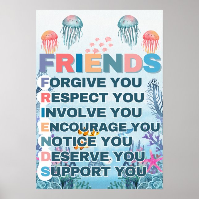 Póster Poster de aula: amigos (Frente)