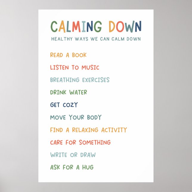 Póster Poster de aula de Calming Corner (Frente)