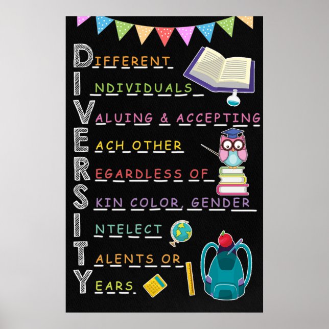 Póster Poster de aula de diversidad (Frente)