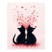 Poster de aula de gatos de San Valentín