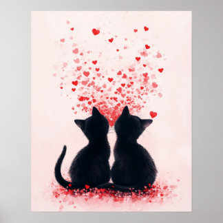 Póster Poster de aula de gatos de San Valentín