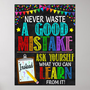 Póster Poster de aula de Growth Mindset