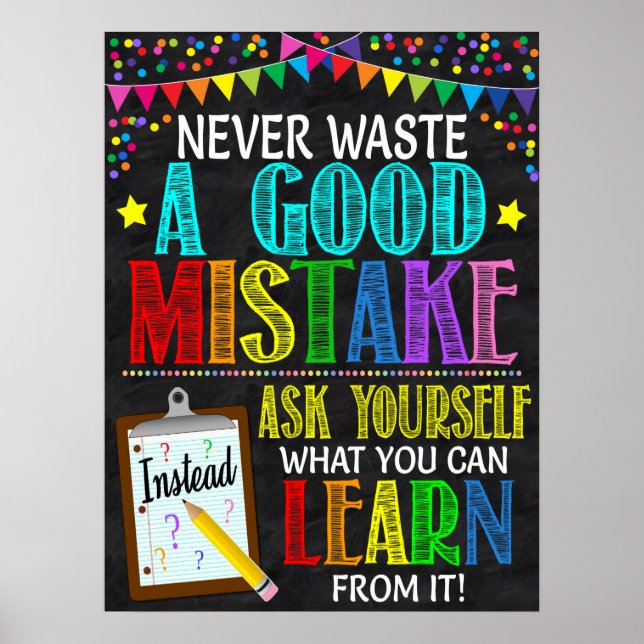 Póster Poster de aula de Growth Mindset (Frente)