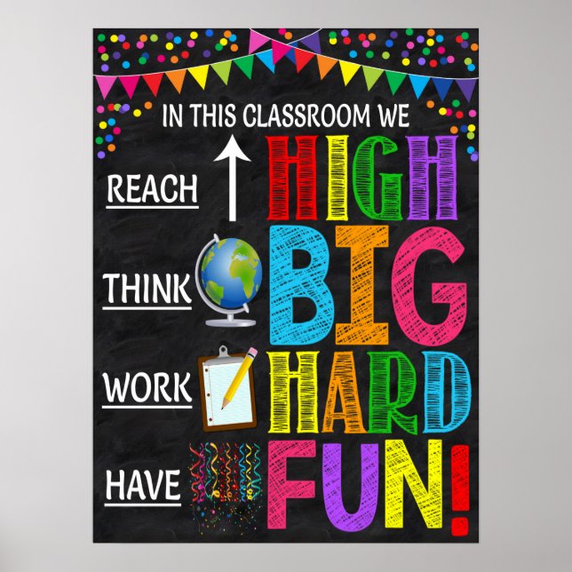 Póster Poster de aula de Growth Mindset (Frente)