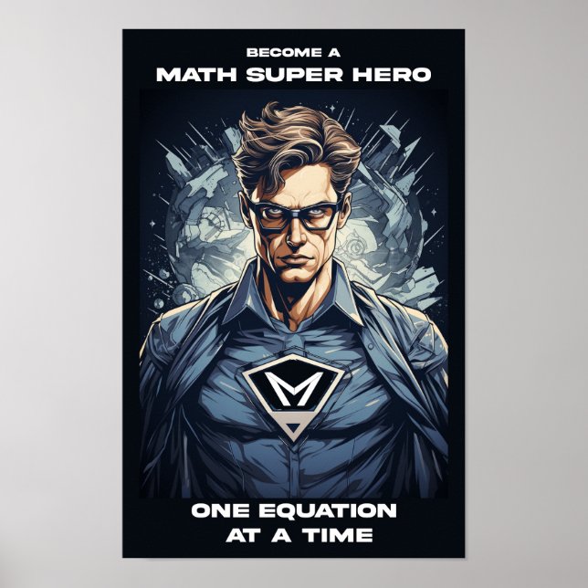 Póster Poster de aula de Math Super Hero (Frente)