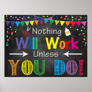 Póster Poster de aula de trabajo duro