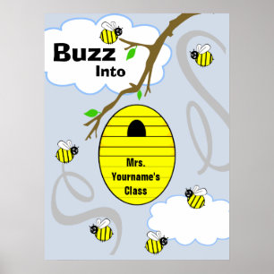 Póster Poster De Aula Maestra - Abejas Y Bee Hive
