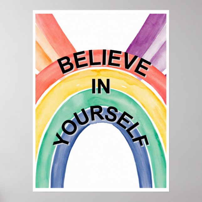 Póster Poster de aula motivacional cree en sí mismo (Frente)
