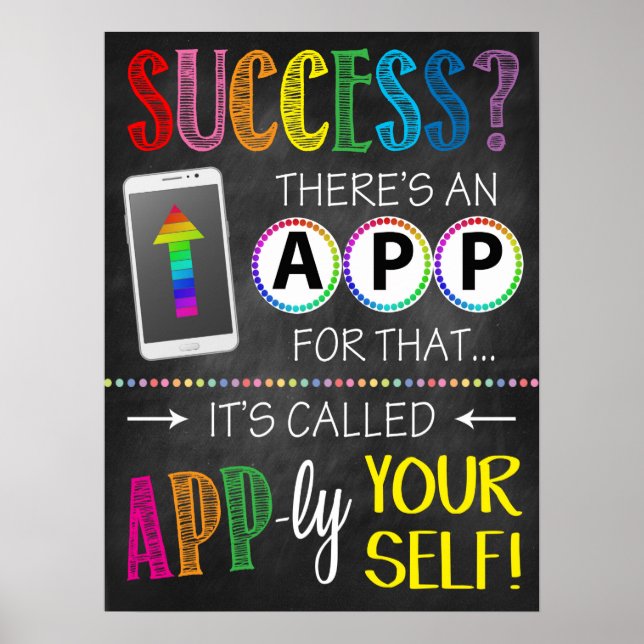 Póster Poster de aula motivacional de éxito (Frente)