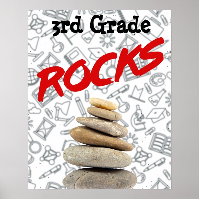 Póster Poster de aula personalizada - tercer grado "Rocks (Frente)