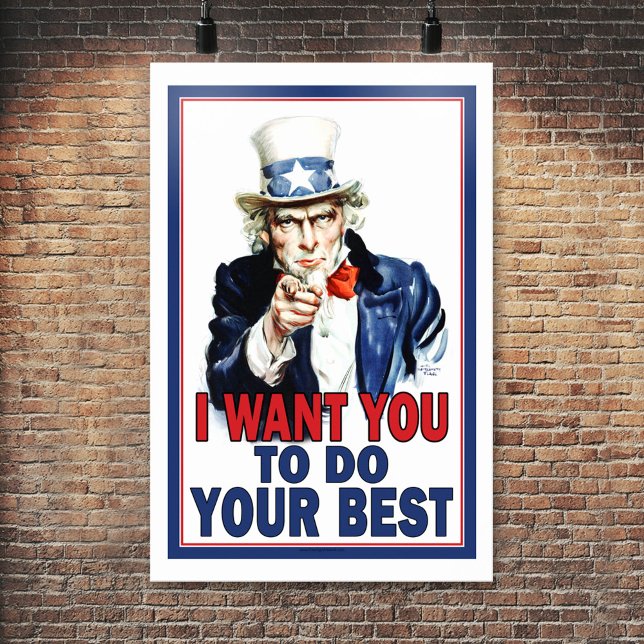 Póster Poster de aula: Quiero que hagas lo mejor que pued (Uncle Sam Classroom Poster)