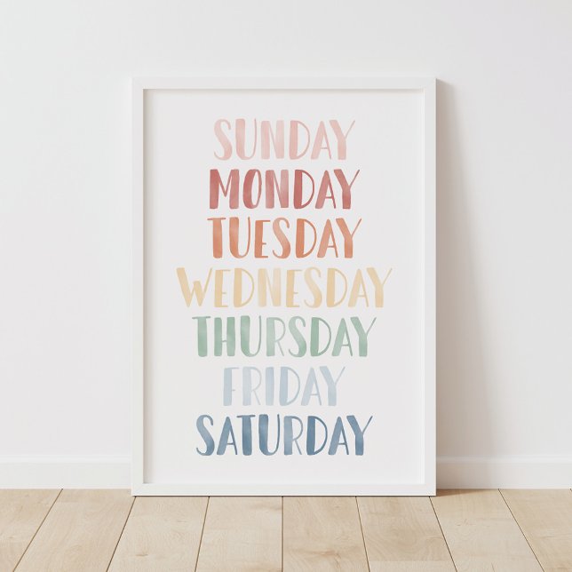 Póster Poster de aulas de los días arcoiris de la semana (Subido por el creador)