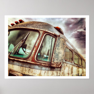 Póster Poster de autobús abandonado