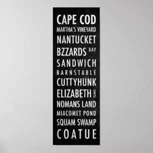Póster Poster de autobús de Massachusetts - Cape Cod