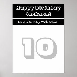 Póster Poster de autógrafos de cumpleaños feliz personali
