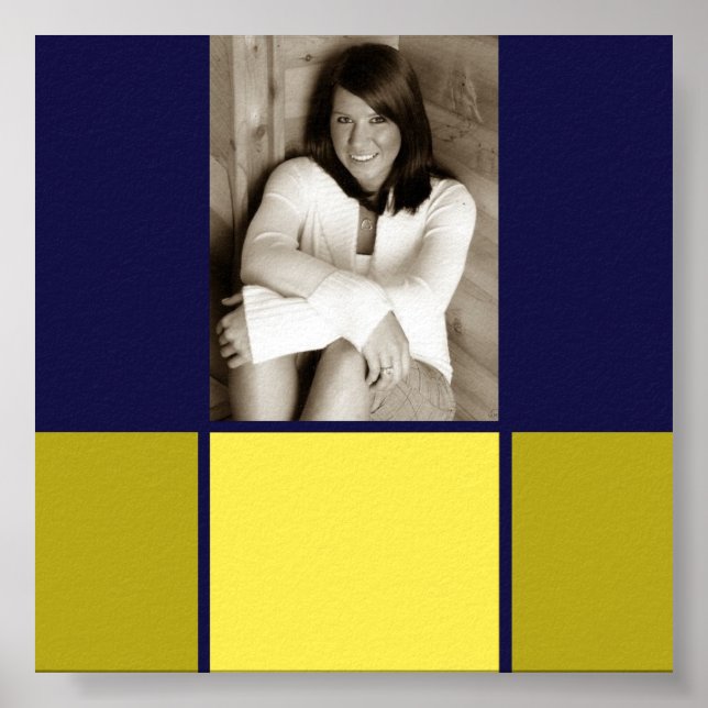 Póster Poster de autógrafos de Graduación Azul y Oro (Frente)