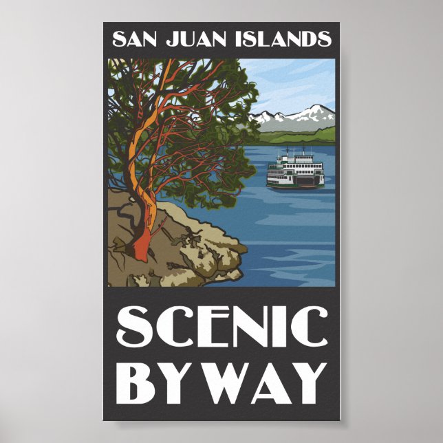 Póster Poster de Autopista Escenario de las Islas San Jua (Frente)