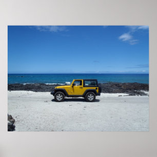 Póster Poster de aventuras en la playa de Hawaii