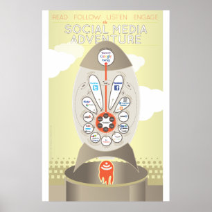 Póster Poster de aventuras en medios sociales