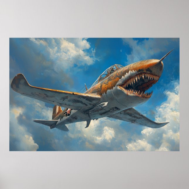 Póster Poster de avión de tiburón (Frente)