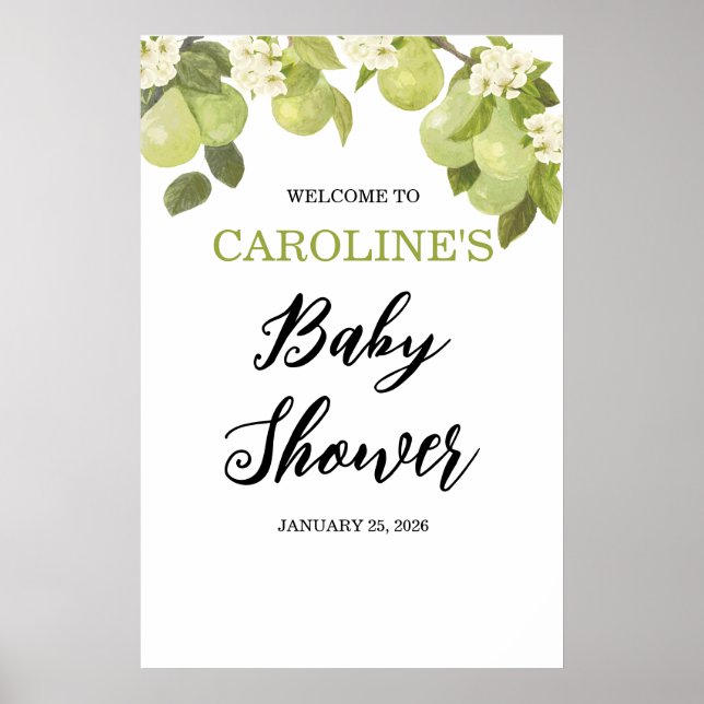 Póster poster de Baby Shower de bienvenida a 20x3" Sweet  (Frente)