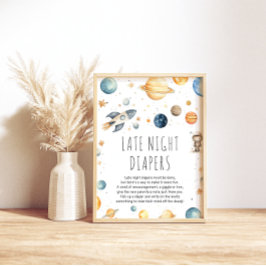 Póster Poster de Baby Shower de Cute Boy Astronauta Space