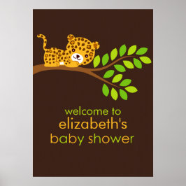 Póster Poster de Baby Shower de Cute Little Leopard Chica