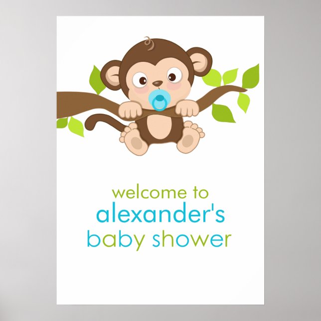 Póster Poster de Baby Shower de niño pequeño y lindo (Frente)