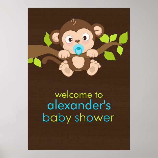 Póster Poster de Baby Shower de niño pequeño y lindo (Frente)