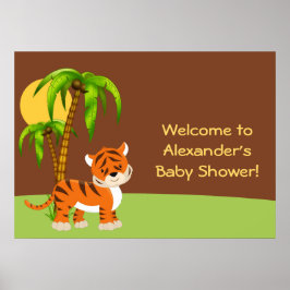 Póster Poster de Baby Shower del tigre bebé lindo