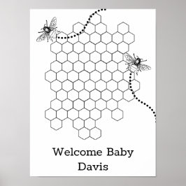 Póster Poster de Baby Shower Guest Book