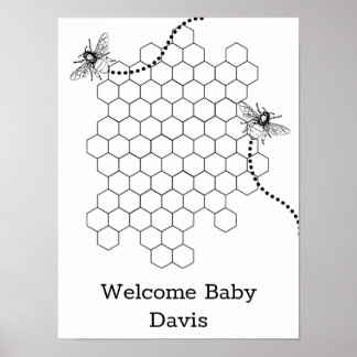 Póster Poster de Baby Shower Guest Book