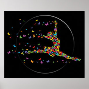 Póster Poster de bailarina de mariposa