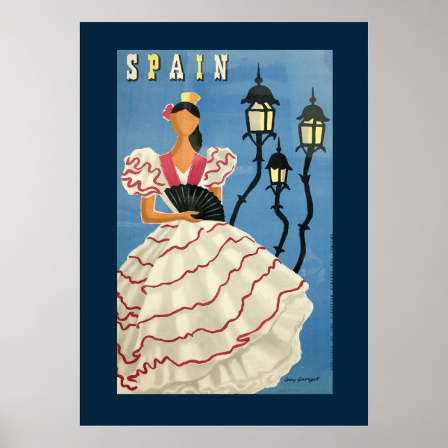 Póster Poster de bailarina española vintage (Frente)