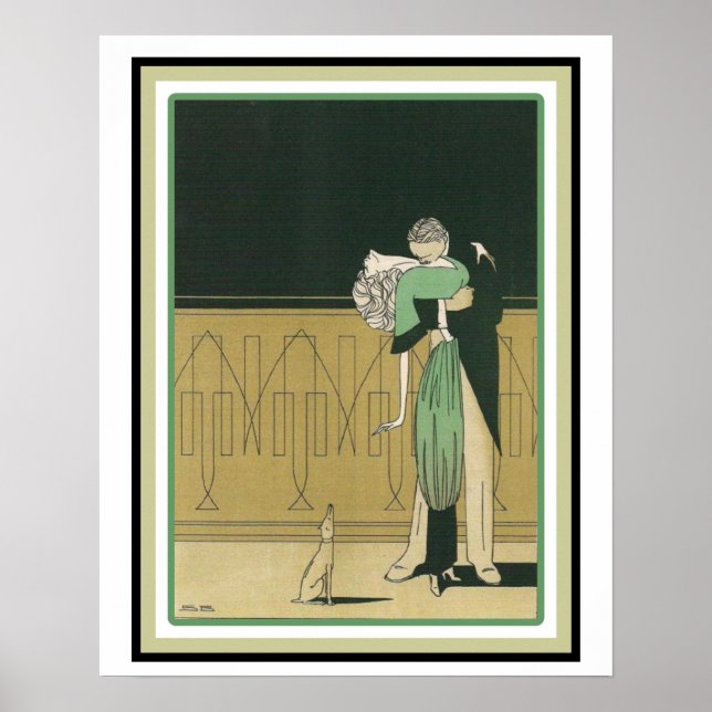 Póster Poster de bailarinas Art Deco 16 x 20 (Frente)