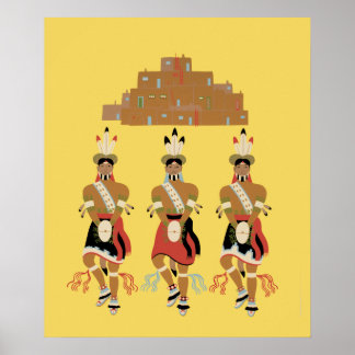 Póster Poster de bailarinas de tortugas de Pueblo