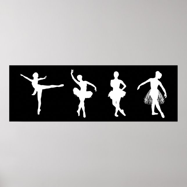 Póster Poster de ballet blanco y negro (Frente)