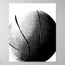Poster de baloncesto Black White Sports Print