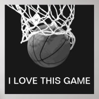 Poster de baloncesto blanco y negro me encanta est