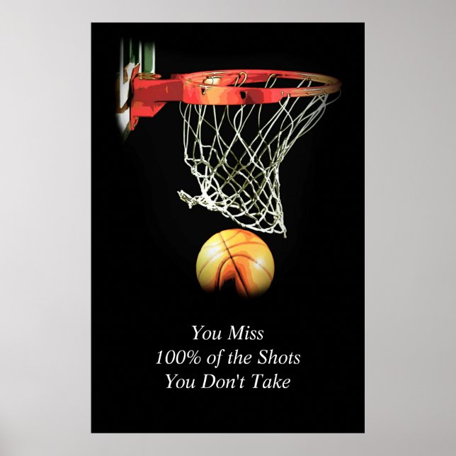Póster Poster de Baloncesto con citas motivacionales de a (Frente)