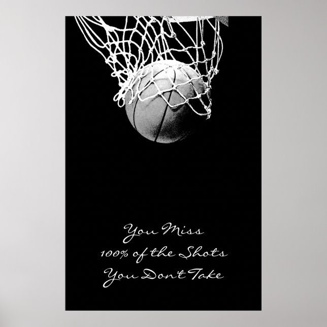 Póster Poster de Baloncesto con citas motivacionales de a (Frente)