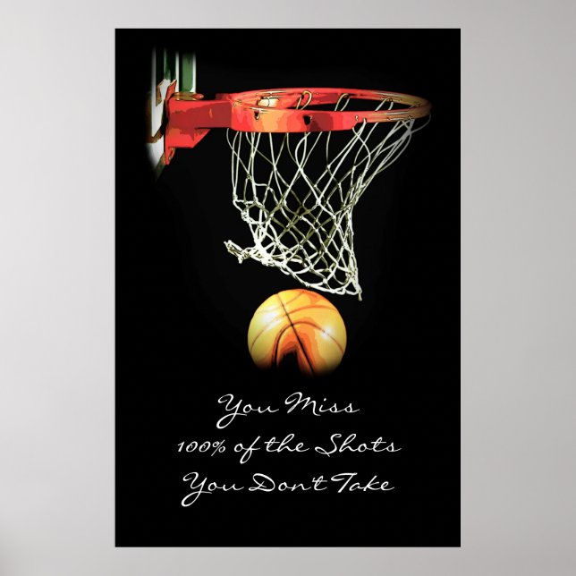 Póster Poster de Baloncesto con citas motivacionales de a (Frente)