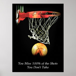 Póster Poster de Baloncesto con citas motivacionales de O
