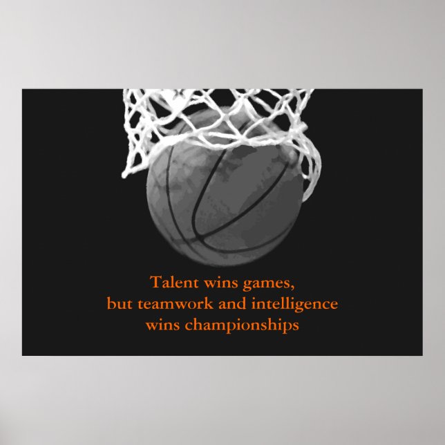 Póster Poster de Baloncesto con citas motivacionales en b (Frente)