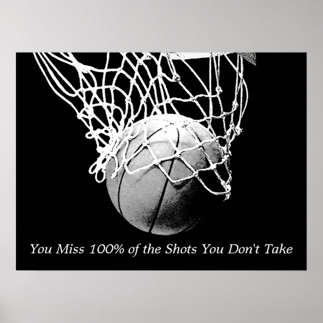 Póster Poster de Baloncesto con citas motivacionales en b (Frente)