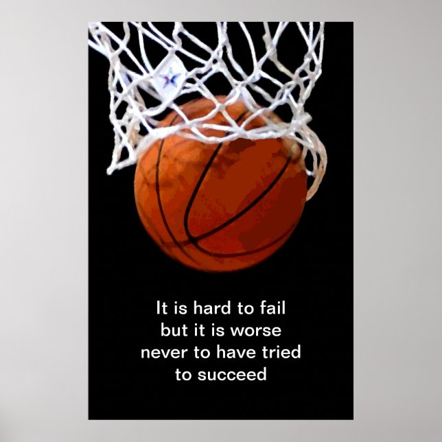 Póster Poster de Baloncesto de Cita Motivacional Moderna (Frente)