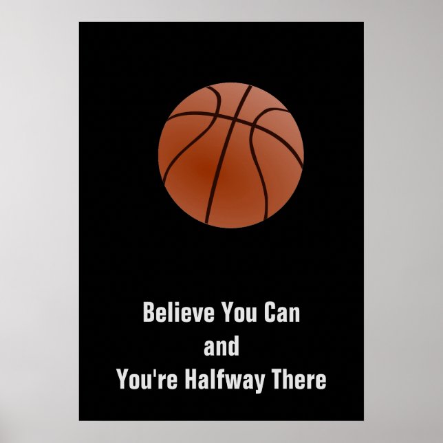 Póster Poster de Baloncesto de Cita Motivadora (Frente)